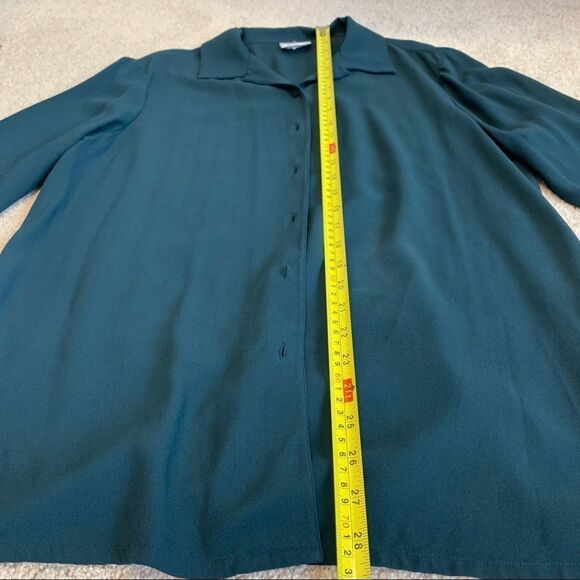 Eileen Fisher dark teal 100% silk two piece dress blouse set Sz M - Picture 12 of 16